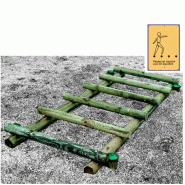 Foulée Bondissante - Panneau vert textes collés + poteau bois