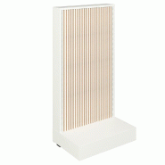 Gondole simple face Vertigo T01 MDF naturel et blanc 64x44x125cm