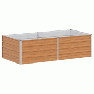 Helloshop26 - Jardinière surélevée industrielle chic extérieur 160 x 80 x 45 cm en acier galvanisé marron clair 02_0059020 - marron acier 3000240