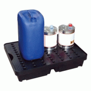 Plateau de rétention 40 litres en PE avec caillebotis amovible PE - CEMO - 8721 Plateau de rétention 40 litres en PE avec caillebotis amovible PE - CEMO - 8721
