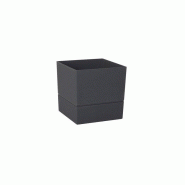 Pot carré polypropylène aquaduo diam.14.3 cm gris anthracite