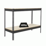 PROREGAL Étagère pour charges lourdes MINI WOOD YETI TWO | HxLxP 90x150x60cm | Charge du compartiment 400kg | anthracite - gris métal PR_RS141-17 PROREGAL Étagère pour charges lourdes MINI WOOD YETI TWO | HxLxP 90x150x60cm | Charge du compartiment 400kg | anthracite - gris métal PR_RS141-17