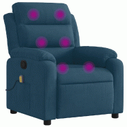VidaXL Fauteuil inclinable de massage bleu velours Modèle Herlonara - 8721012202740