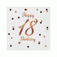 Godan 20 Serviettes or rose Chiffre 18 - doré PG-S18B