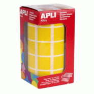 Apli 1770 gommettes carrées, 20x20 mm, en rouleau, coloris jaune - 8410782048756