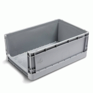 Bac Europe 600 x 400 - Double fond, ouverture frontale, qualité alimentaire, gerbable Bac Europe 600 x 400 - Double fond, ouverture frontale, qualité alimentaire, gerbable