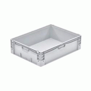 Bac gerbable grand volume norme Europe 800x600x220mm - Polypropylène gris - 91L - gris plastique polypropylène PALP103 Bac gerbable grand volume norme Europe 800x600x220mm - Polypropylène gris - 91L - gris plastique polypropylène PALP103