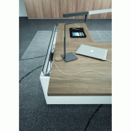 Bureau d'angle T45 avec desserte - Quadrifoglio - 212, Gauche, Noyer Canaletto