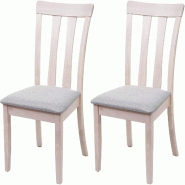 Décoshop26 - Lot de 2 chaises de salle à manger hauteur 96 cm dossier haut style sobre et élégant en tissu noir et bois gris CDS04464 - gris Bois