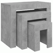 Décoshop26 - Set de 3 tables basses appoint gigognes en bois d'ingénierie gris DEC040561 - gris Bois massif 3000264994524