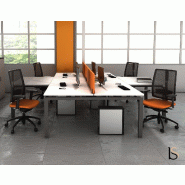 Ensemble de 2 bureaux Bench ECO - Mobel Linea - 120, Alu, Acacia foncé_1