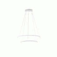 Gea Luce Suspension Erika S/2 Led 80W 3700Lm 3000K Dimmable Phase Cut+Push, Corps En Aluminium Et Silicone Blanc - Gealuce - blanc ERIKA S/2