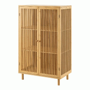 Helloshop26 - Armoire étagère meuble de rangement 110 x 66 x 40 cm basse meuble de rangement bambou naturel 03_0008862 - Bambou 3000224383450