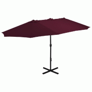 Helloshop26 - Parasol d'extérieur avec mât en aluminium 460 x 270 cm bordeaux  02_0008233 - aluminium 3000440282728
