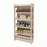 LES ARTISANS DU BOIS Présentoir étagères 6 niveaux en bois massif l100xp40xh200cm - Bois massif 1RET0413N