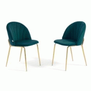 RATTATAN Lot de 2 chaises en velours d’intérieur, rembourrées, pieds en métal, design élégant pour cuisine, salle à manger, restaurant – Ble RATTATAN Lot de 2 chaises en velours d’intérieur, rembourrées, pieds en métal, design élégant pour cuisine, salle à manger, restaurant – Ble