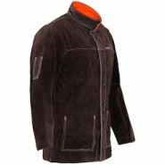 Stamos Welding Group - Stamos Welding Veste de soudure SWJ01L (Taille L, Cuir croûte de bovin, Fermeture, Coutures thermorésistantes haut de gamme,