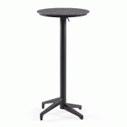 Table de bar Mod. MOON Ø 60 cm Anthracite 111 cm de hauteur, pliante, en PPL, pour terrasse, restaurant ou jardin. - gris 984