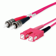 TELEGÄRTNER Câble adaptateur duplex 50/125 OM4, 2x ST, 1x SC dpx, violet, 2 m_0