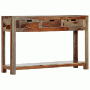 VidaXL Table console avec 3 tiroirs 120x30x75 cm Bois massif Modèle Sirius Pure - 247753