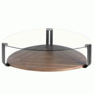 AC ANGEL CERDA Angel Cerdá Table basse triangulaire en verre trempé, acier noir et noyer 2055C 135 x 135 x 32 - marron Bois manufacturé 8435631002239 AC ANGEL CERDA Angel Cerdá Table basse triangulaire en verre trempé, acier noir et noyer 2055C 135 x 135 x 32 - marron Bois manufacturé 8435631002239