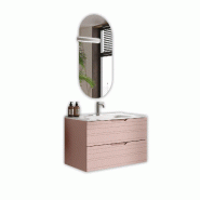 AQA Design Composition de salle de bain en MDF 4 pièces SOLMIRA rose poudre L.81 P.46,5 H.190 MPSO59-CIP - rose Bois manufacturé MPSO59-CIP
