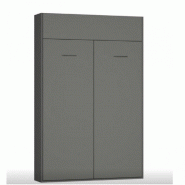 ARMOIRE LIT ESCAMOTABLE DYNAMO GRIS MAT COUCHAGE 120*200 CM