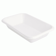 Barquette bagasse blanche 425cc 18x12x3,5cm - par 600