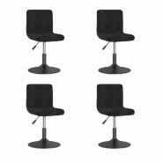 Chaises pivotantes à manger lot de 4 noir velours Modèle Héritage Royale - 3087478
