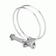 Collier de serrage D. 100 mm double fil - Serrage Tuyau Flexible d'aspiration - Acier Zingué - Diamwood - gris 3664100211376