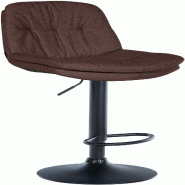 Décoshop26 - Tabouret chaise haute x1 pour cuisine et bar à assise moelleuse en tissu marron cadre en métal noir 10_0005791 - marron métal 3000265