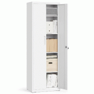 Helloshop26 - Armoire de rangement en acier placard de bureau à 5 niveaux 40 x 60 x 180 cm double porte meuble de rangement pour 12_0003986 - métal