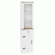 Helloshop26 - Armoire de rangement haute pour salle de bain 40 x 24 x 173 cm espace de rangement organisé design rustique en MDF 20_0015992 - 3000229