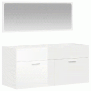 Helloshop26 - Armoire de salle de bain murale avec miroir 100 x 38,5 x 46 cm design moderne pratique en bois d'ingénierie blanc 02_0049281 - blanc Bo