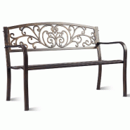 Helloshop26 - Banc de jardin 2-3 places 127 x 60 x 85 cm confort optimal design élégant en acier bronze 20_0020034 - acier 3000233270871