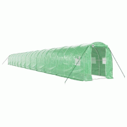 Helloshop26 - Serre tente abri plante fleur légumes avec cadre en acier 48 m² 24 x 2 x 2 m vert 02_0044600 - vert acier 3000220267020
