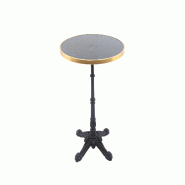 METRO PROFESSIONAL Table de terrasse GLORIA, pied en fonte, cerclage doré, Ø 61 x 74 cm, ronde, noir - noir fonte 4067373664372