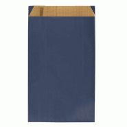 Pochettes cadeaux kraft vergé bleu - 12+4,5x20cm - par 250 - Emballage rapide et facile