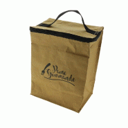 Sac isotherme kraft pliable "Pause Gourmande" 19x10x24,5cm - par 100 Sac isotherme kraft pliable "Pause Gourmande" 19x10x24,5cm - par 100