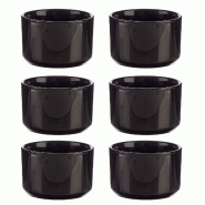 San Ignacio VESSIA - Lot de 6 bols apéritif en porcelaine 350 ml - noir porcelaine SANR469