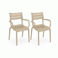 SIESTA EXCLUSIVE Lot de 2 Fauteuils d'Extérieur Paris Lounge Armchair Taupe - beige plastique polypropylène SP-SI-275TP-2