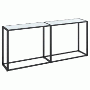 Table console Marbre blanc 180x35x75,5 cm Verre trempé Modèle Orion Prime Plus - 331684