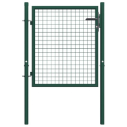 Vidaxl portail de clôture acier 100x75 cm vert 145732