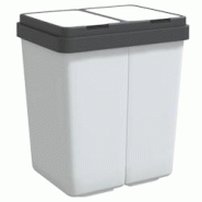VidaXL Poubelle Double Blanc 2x25 L - blanc 154981 VidaXL Poubelle Double Blanc 2x25 L - blanc 154981