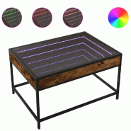 VidaXL Table basse avec LED infini chêne fumé 70x50x41 cm Modèle Eclipse Scandinave - 847684