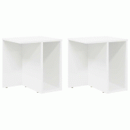 VidaXL Table d'appoint 2 pcs Blanc 37 x 32 x 40 cm Bois d'ingénierie Modèle Flex Panorama Balcon - 891081