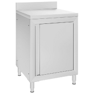 Vidaxl table de travail commerciale avec armoire 60x60x96 cm inox 147229