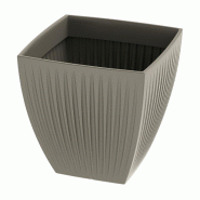 WellHome - Pot en plastique rotomoulé 69L Ø48x48cm en coloris Mocca - Latia Square MIDL - marron plastique WH17282