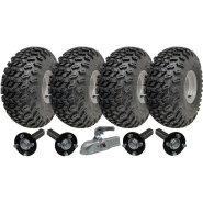 Jeu de 4 - 22x11.00-8 4ply P334 UTILITY sur jante 4/100 moyeu fusée 4/100 M12 Jeu de 4 - 22x11.00-8 4ply P334 UTILITY sur jante 4/100 moyeu fusée 4/100 M12