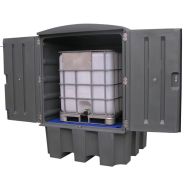 Abri de stockage PEHD avec bac de rétention - BRP1C EXT1000 - 1000 litres pour IBC